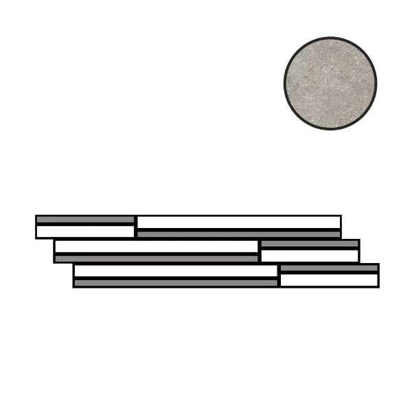 Мозаика Cerim Elemental Stone Grey Dolomia Listello Sfalsato Nat 767039 15x60 натуральная