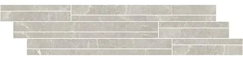 Мозаика Cerim Exalt Silver Light Modulo Listello Sfalsato Mix 760949 15x60 лаппатированная