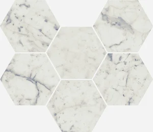 Мозаика Italon Charme Extra Carrara Mosaico Hexagon 25x29 патинированная