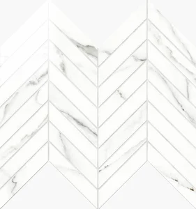 Мозаика Novabell Chevron Statuario Lapp. IMP 002L 24,7x30 лаппатированная