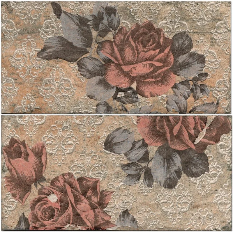 Декоративный элемент Cir Chicago Inserto Vintage S/2 Roses South Side 1047609 10x20 матовый