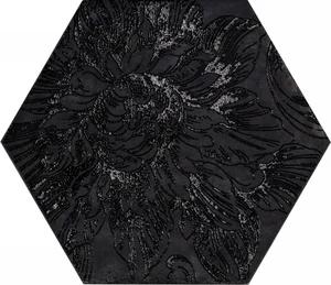 Декоративный элемент Cir Fuoritono Esagona Fuoridamasco Nero S/6 1073736 24x27,7 матовый