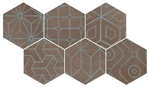 Декоративный элемент Cir Mat Dec Blu Mix Mud 6 Esagona 1055565 24x27,7 матовый