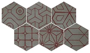 Декоративный элемент Cir Mat Dec Red Mix Zink 6 Esagona 1055569 24x27,7 матовый