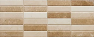 Мозаика Europa Ceramica Crema Marfil Emperador Mosaico 20x50 глянцевая