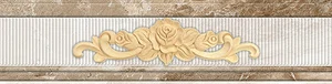 Бордюр Cube Ceramica Napoli Border-1 with gold 7,5x30 глянцевый