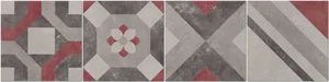 Декоративный элемент ABK Dec. Combi 4 Grigio Rosso Rett. DKR01113 30x30 матовый