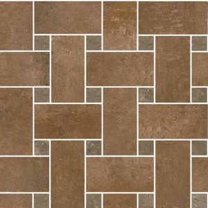 Мозаика Dom Approach Red Mix Intreccio Toz Brown 33,3x33,3 матовая