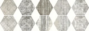 Декоративный элемент Dom Approach White Esagona Dec. Grey 34,6x40 матовый