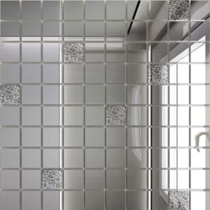 ДСТ Мозаика зеркальная Серебро + Хрусталь С90Х10 25х25 30x30 глянцевая