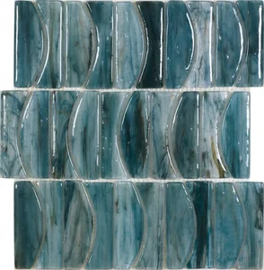 Мозаика Dune Glass Mosaics Blues 187124 30,3x34 глянцевая