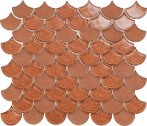 Мозаика Dune Glass Mosaics Coral 187969 26x30 глянцевая