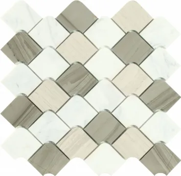 Мозаика Dune Stone Mosaics Kontrast 187956 27x28 глянцевая