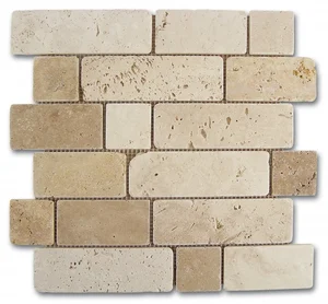 Мозаика Dune Stone Mosaics Travertino Brick 184996 30,5x30,5 матовая