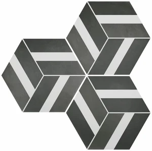 Керамогранит Durstone Six Cementine Bari Black 23x27 матовый