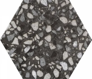 Керамогранит Durstone Six Terazzo Black 23x27 матовый