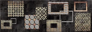 Декоративный элемент Eletto Ceramica Commesso Nero Geometria 586492001 25,1x70,9 матовый