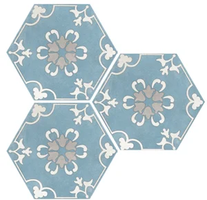 Декоративный элемент Elios Hexagon Carpet Blue 00ZE0D5 25,4x29,2 матовый