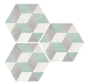 Декоративный элемент Elios Hexagon Cube Turquoise 00ZE0B6 25,4x29,2 матовый