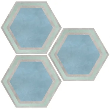 Керамогранит Elios Hexagon Frame Blue 00ZE0C5 25,4x29,2 матовый