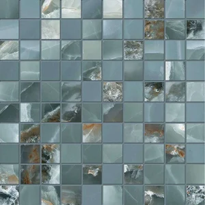 Мозаика Emil Ceramica (Acif) Tele Di Marmo Onyx Mosaico 3X3 Green Lapp EKZE 30x30 лаппатированная