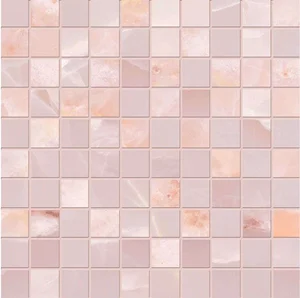Мозаика Emil Ceramica (Acif) Tele Di Marmo Onyx Mosaico 3X3 Pink Lapp EKZC 30x30 лаппатированная