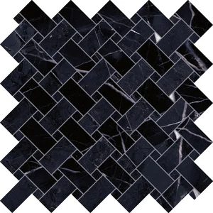 Мозаика Emil Ceramica (Acif) Tele Di Marmo Revolution Intrecci Calacatta Black Lapp EHPQ 30x30 лаппатированная
