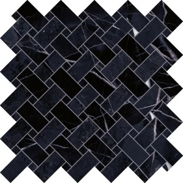 Мозаика Emil Ceramica (Acif) Tele Di Marmo Revolution Intrecci Calacatta Black Nat EHPK 30x30 матовая