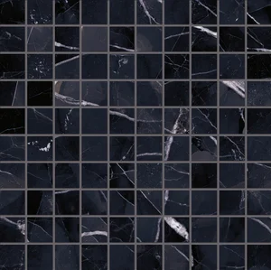Мозаика Emil Ceramica (Acif) Tele Di Marmo Revolution Mosaico 3X3 Calacatta Black Lapp EHPE 30x30 лаппатированная