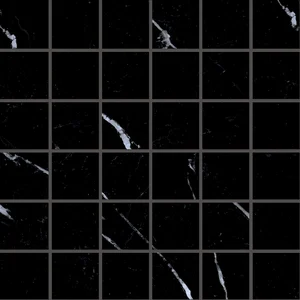 Мозаика Emil Ceramica (Acif) Tele Di Marmo Selection Mosaico 5X5 Nero Marquinia Lapp EK4Q 30x30 лаппатированная