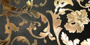 Декоративный элемент Versace Emote Decoro Barocco Nero-Oro 262690 39x78 полированный