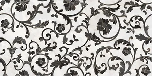 Декоративный элемент Versace Emote Floreale Bianco-Nero 262554 39x78 полированный
