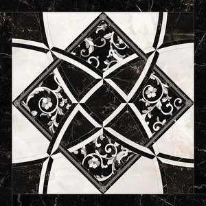 Декоративный элемент Versace Emote Intarsio Bianco-Nero 262534 78x78 полированный