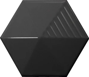 Плитка Equipe Umbrella Black 23073 10,7x12,4 глянцевая