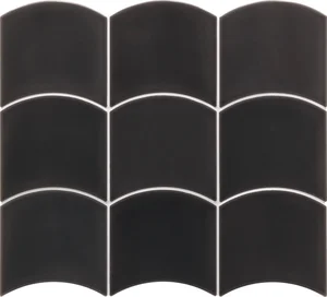 Плитка Equipe Wave Black 28842 12x12 глянцевая