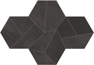 Мозаика Ergon Architect Resin Design Mini Bruxelles Black Naturale E2GX 17x22,6 натуральная