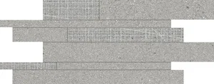 Мозаика Ergon Grainstone Listelli Sfalsati Fine Grain Rough Grain Cage Grey Naturale EDFZ 30x60 натуральная