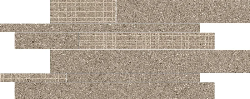 Мозаика Ergon Grainstone Listelli Sfalsati Fine Grain Rough Grain Cage Taupe Naturale EDFY 30x60 натуральная