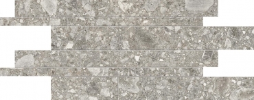 Мозаика Ergon Lombarda Listelli Sfalsati Grigio Lappato EDHE 30x60 лаппатированная