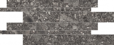 Мозаика Ergon Lombarda Listelli Sfalsati Nero Naturale EDHA 30x60 натуральная