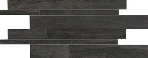 Мозаика Ergon Stone Project Listelli Sfalsati Controfalda Mix Nat-Lap Black E1EZ 30x60 натуральная