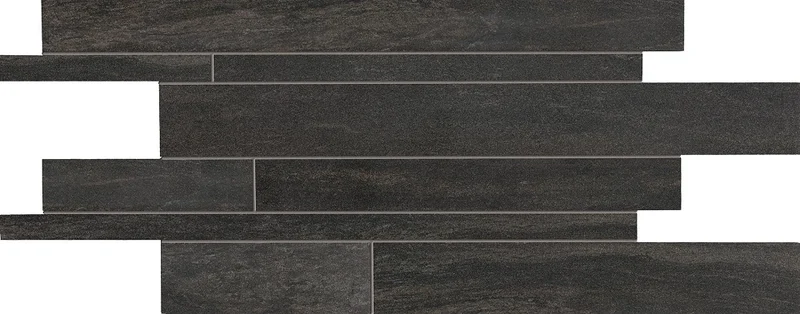 Мозаика Ergon Stone Project Listelli Sfalsati Controfalda Mix Nat-Lap Black E1EZ 30x60 натуральная