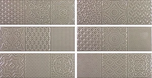 Плитка Monopole Esencia Relieve Gris Brillo 10x30 глянцевая