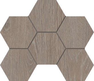 Kraft Wood Mosaic Hexagon Light Grey KW02 70622