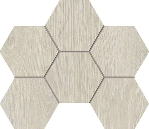 Мозаика Estima Kraft Wood Mosaic Hexagon Nordic KW00 70431 25x28,5 структурированная
