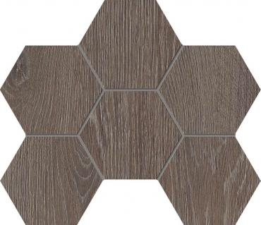 Мозаика Estima Kraft Wood Mosaic Hexagon Wenge KW03 70623 25x28,5 структурированная