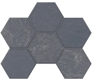 Мозаика Estima Luna Black LN04/TE04 Hexagon Неполированный 25x28,5 39617 25x28,5 матовая
