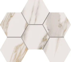 Мозаика Estima Miramare Mosaic Hexagon White RM01 70430 25x28,5 матовая