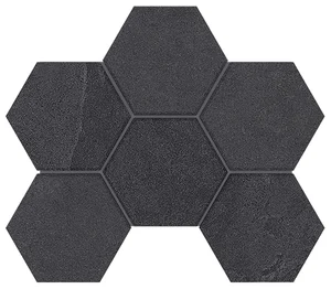 Мозаика Estima Terra Black LN04/TE04 Hexagon Неполированная 25x28,5 39617 25x28,5