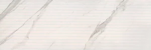 Плитка Eurotile Amina Calacatta Рельеф 674 AMM1WT 30x90 глянцевая